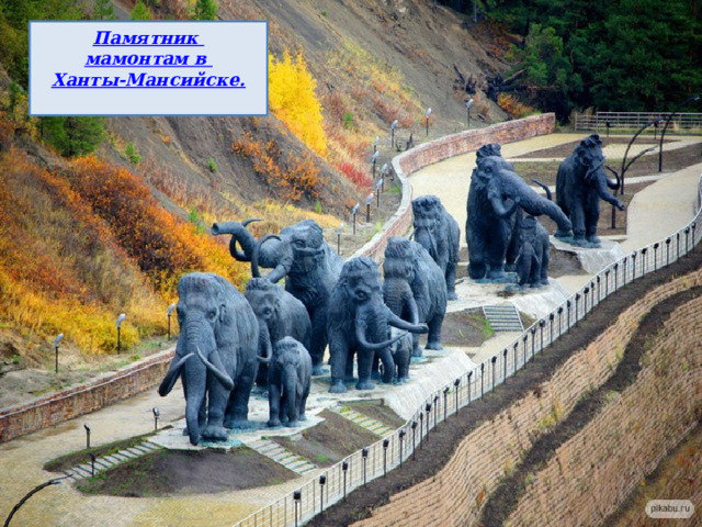  Памятник мамонтам в Ханты-Мансийске.   