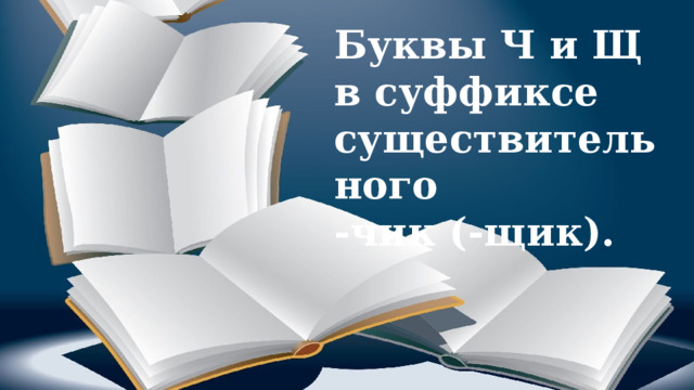 Буквы Ч и Щ в суффиксе существительного -чик (-щик). 