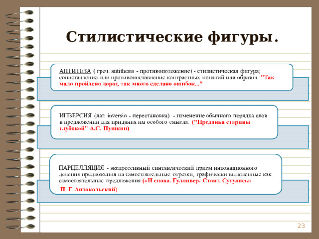 Стилистические фигуры .  