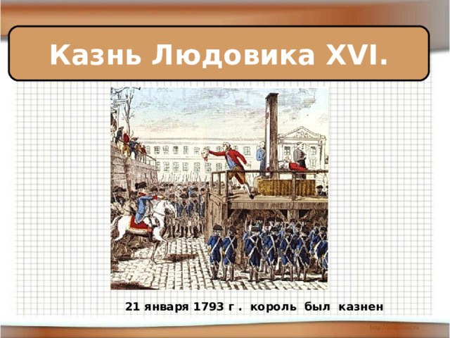 Казнь Людовика XVI.  21 января 1793 г . король был казнен 