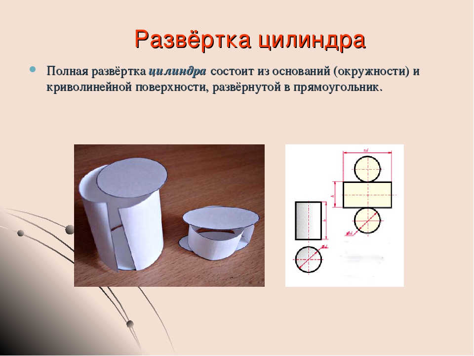 Схема цилиндра для склеивания