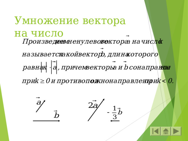 Умножение вектора на число 