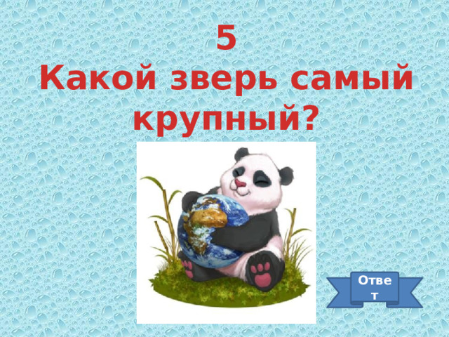 5 Какой зверь самый крупный? Ответ 