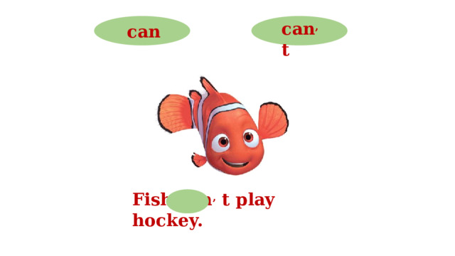 can , t can Fish can , t play hockey.  