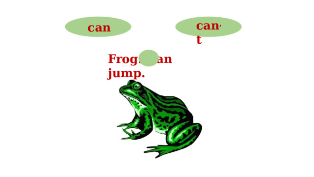 can , t can Frogs can jump. 