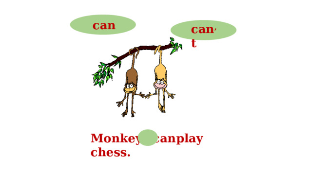 can can , t Monkeys canplay chess. 