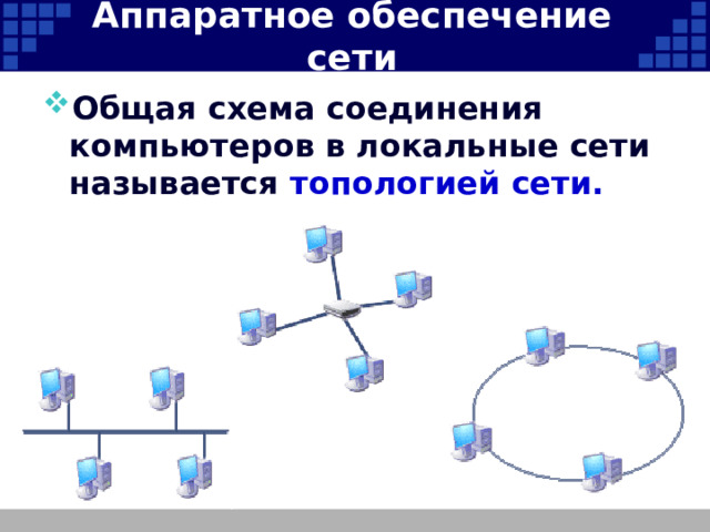 Схемы соединения компьютеров в сети