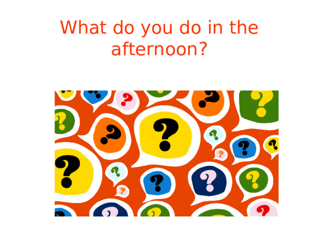 What do you do in the afternoon? 