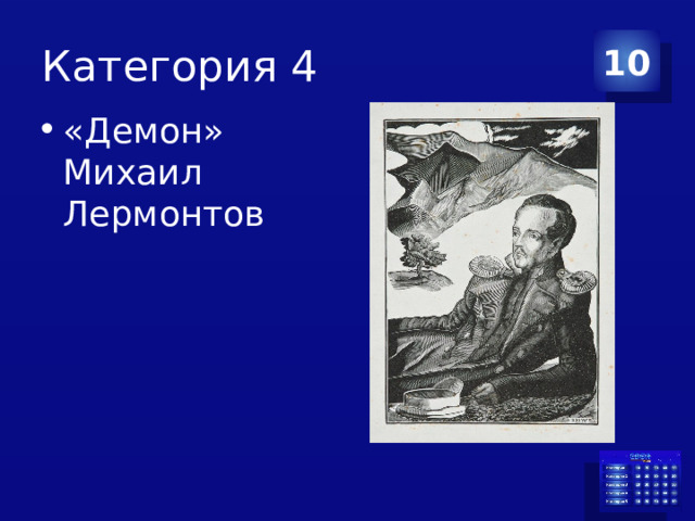 Категория 4 10 «Демон» Михаил Лермонтов 