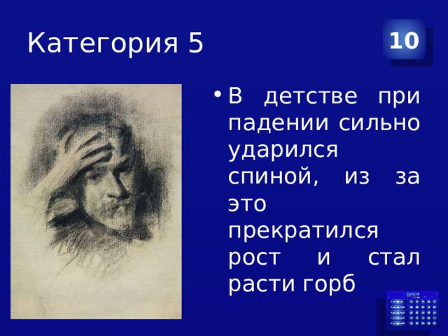 Категория 5 10 В детстве при падении сильно ударился спиной, из за это прекратился рост и стал расти горб 