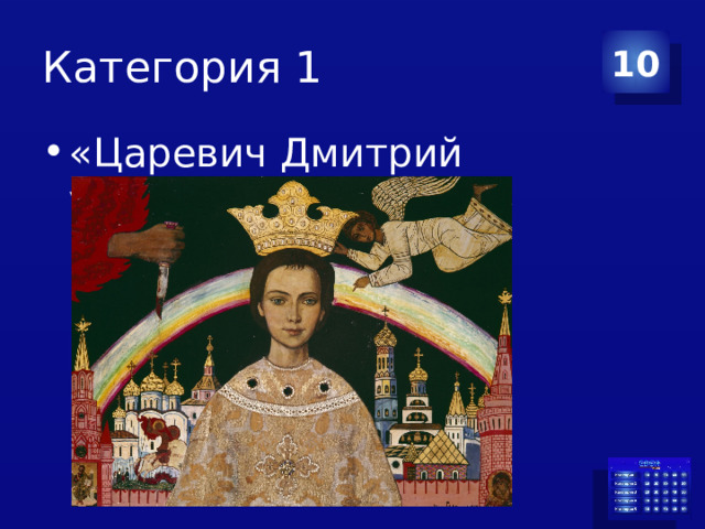 Категория 1 10 «Царевич Дмитрий убиенный» 