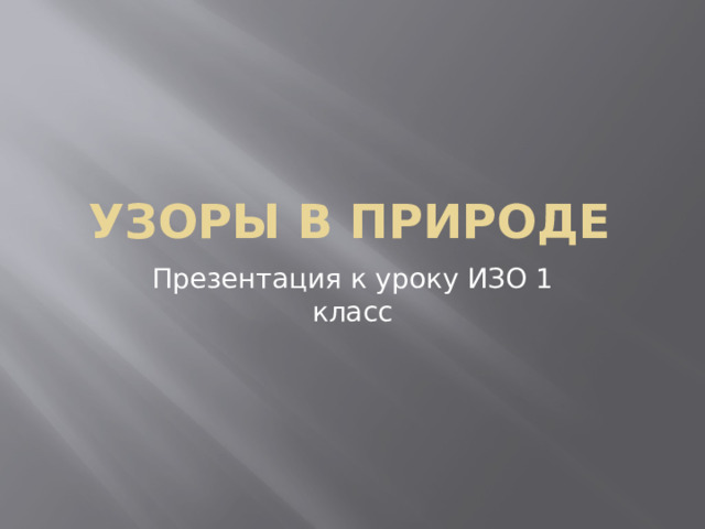 Узоры в природе Презентация к уроку ИЗО 1 класс 