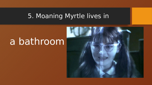 5. Moaning Myrtle lives in a bathroom 