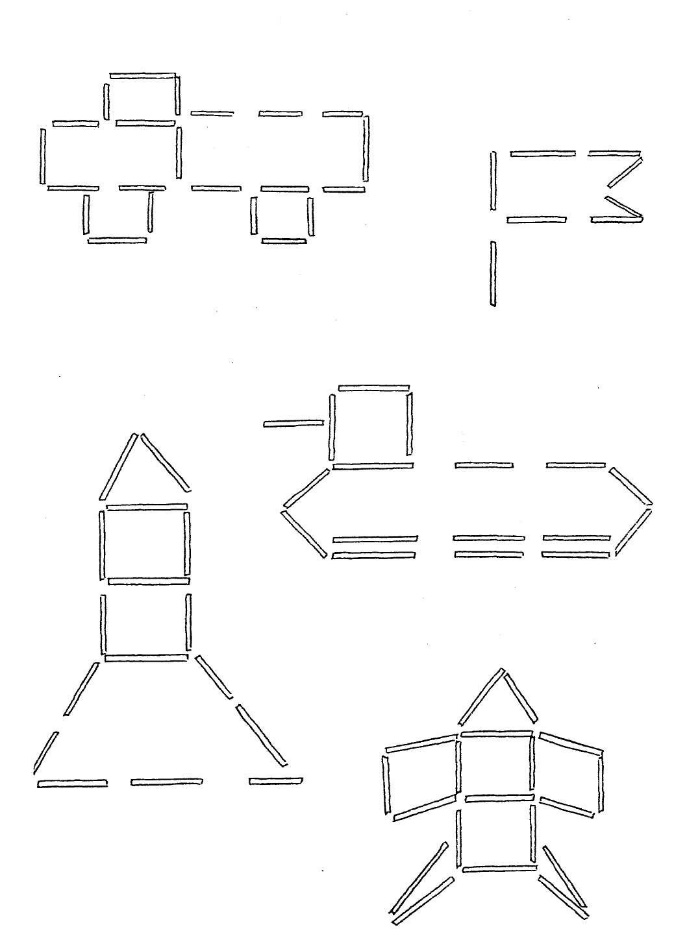 Образцы конструирования из счетных палочек