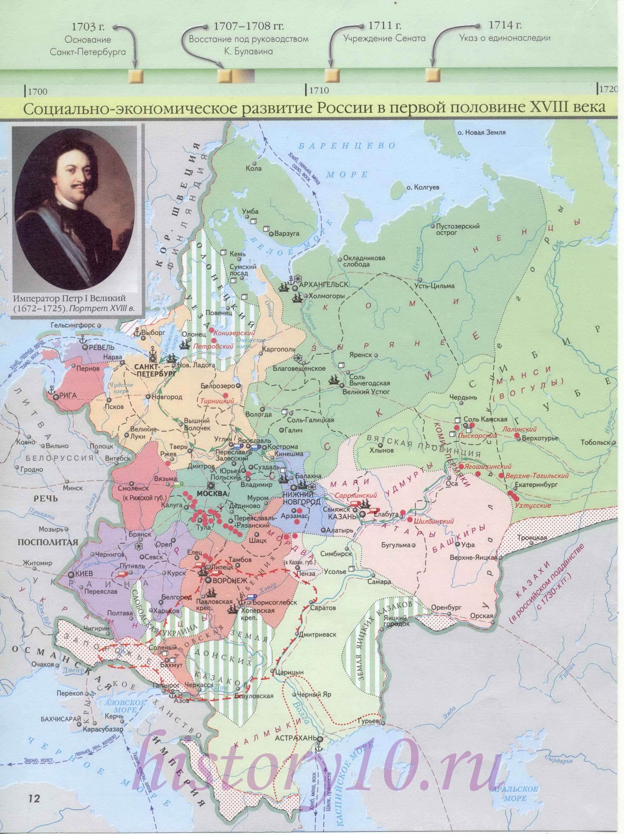 Карта российской империи 1725