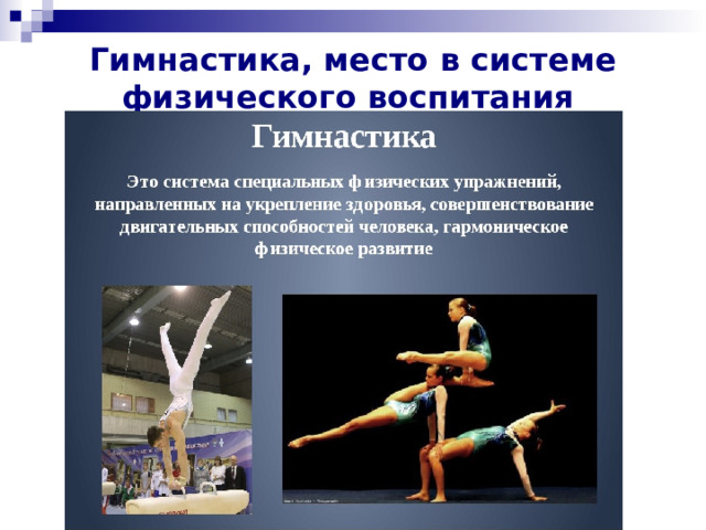 Гимнастика, как спортивно-педагогическая дисциплинав системе физического воспита