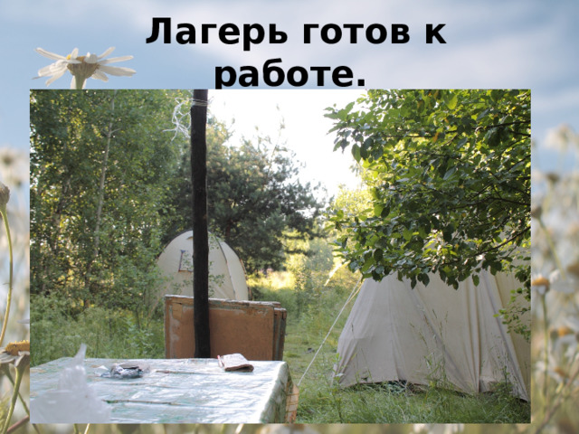 Лагерь готов к работе. 