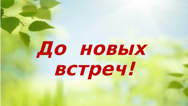 До новых встреч! 