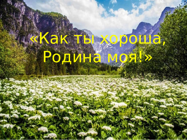 «Как ты хороша, Родина моя!» 