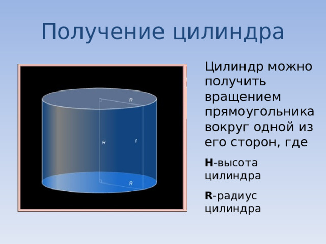 Презентация по теме: "Цилиндр"
