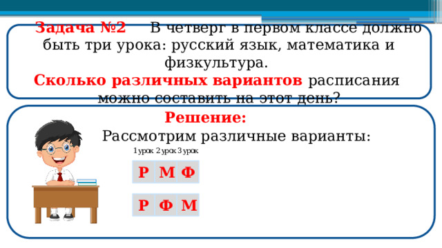 Сколько можно составить различных вариантов расписания. 6 Класс математика презентация комбинаторные задачи. Комбинаторные задачи 6 класс. Сколько вариантов расписания можно составить из 4 уроков.