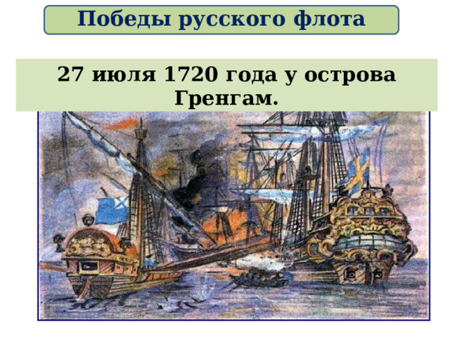Победы русского флота 27 июля 1720 года у острова Гренгам. 