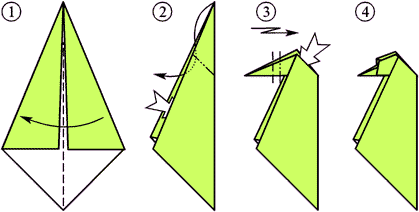 Оригами скворец из бумаги для детей схема