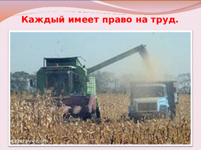 Каждый имеет право на труд. 