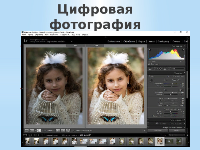 Цифровая фотография Это форма фотографии, использующая камеры с матрицами, содержащими множество фотодетекторов для захвата изображения. Полученные изображения сохраняются в виде компьютерного файла, готового для дальнейшей обработки, просмотра, публикации, печати и т.д. 
