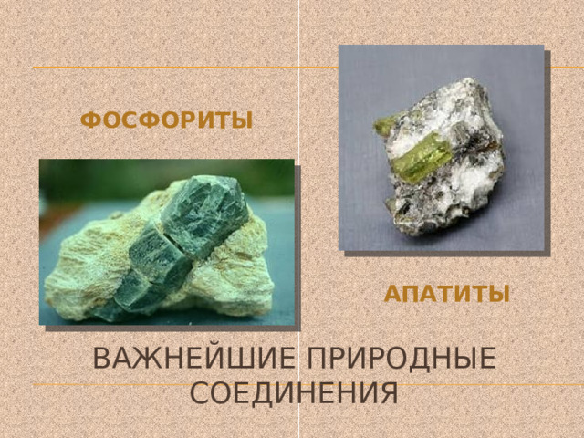 фосфориты апатиты Важнейшие Природные соединения 