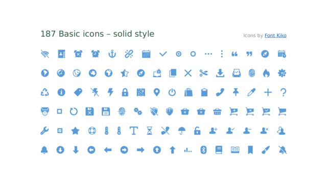187 Basic icons  – solid style Icons by Font Kiko 