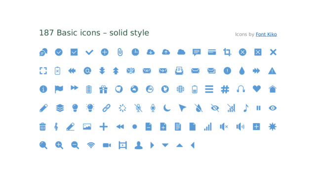 187 Basic icons  – solid style Icons by Font Kiko 