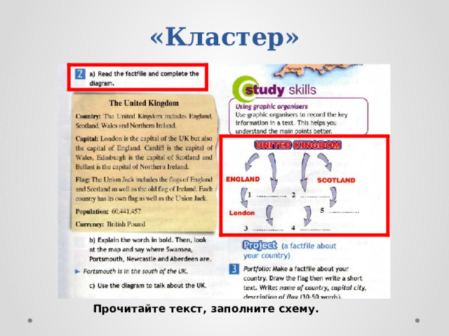 «Кластер» Прочитайте текст, заполните схему. 