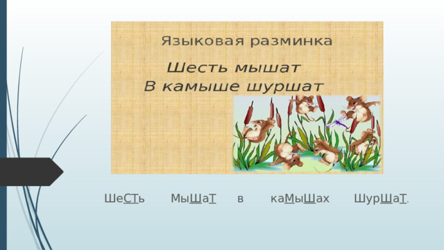 Ше СТ ь   Мы Ш а Т   в   ка М ы Ш ах   Шур Ш а Т . 