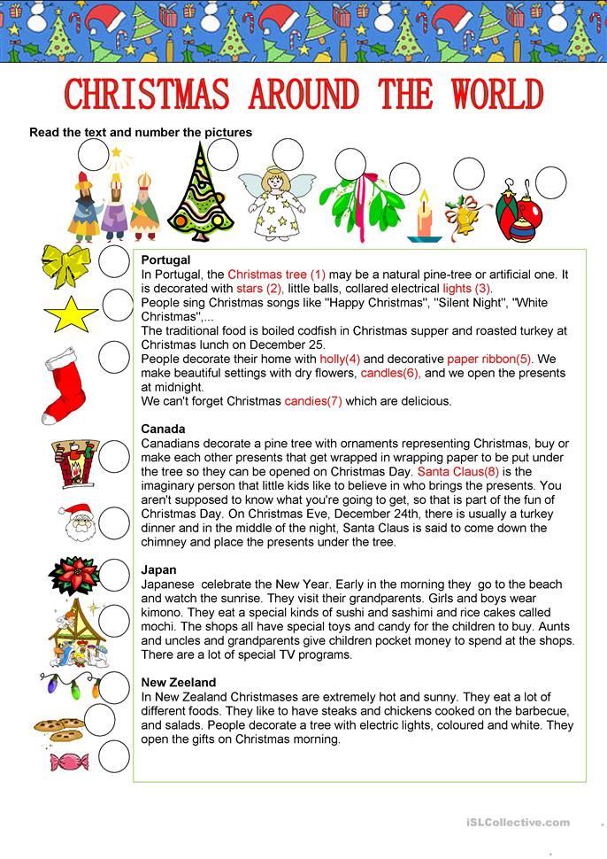 New year exercise. Christmas around the World текст. Christmas around the World Worksheet. Christmas traditions around the World Worksheet. Christmas traditions Worksheets for Kids.