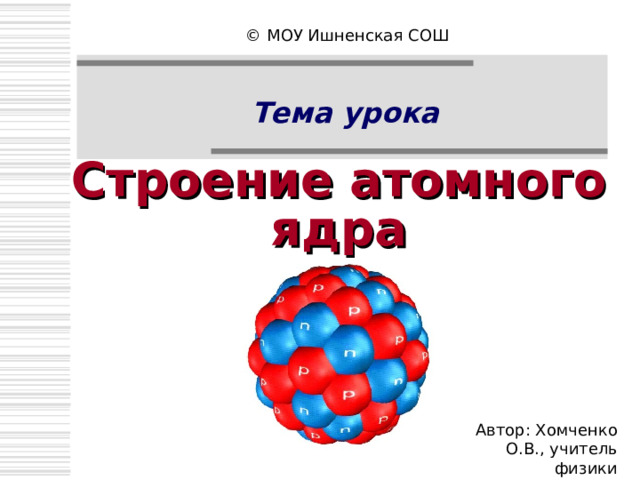 Атомное строение вещества физика