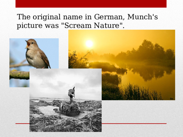  The original name in German, Munch's picture was 