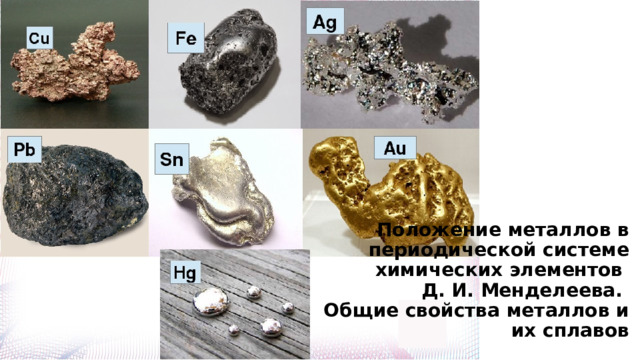Положение металлов в периодической системе химических элементов  Д. И. Менделеева.  Общие свойства металлов и их сплавов 