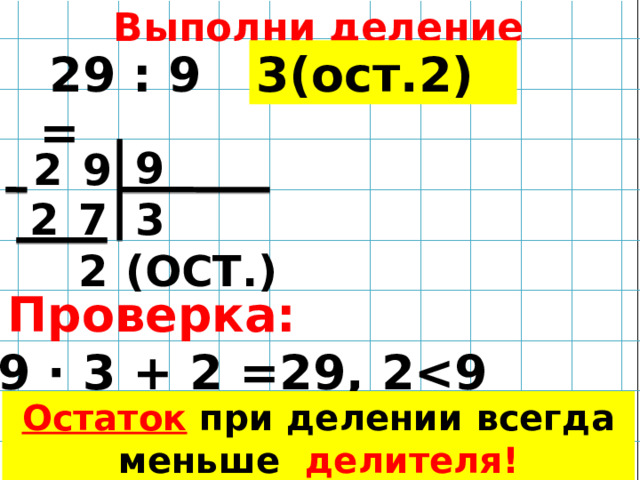 При делении остаток всегда будет делителя. Остаток меньше делителя. Самый маленький остаток при делении. Игры на деление с остатком 3 класс. При делении остаток всегда должен быть меньше делителя.