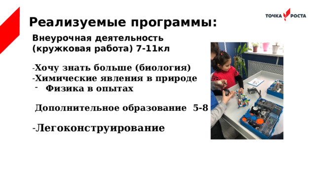 Внеурочка точка роста. Возможности точки роста в образовательном процессе. Внеурочная деятельность по физике точка роста. В центрах образования точка роста реализуются программы.