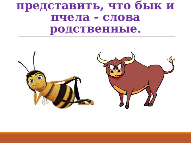 Можете ли себе представить, что бык и пчела - слова родственные. 