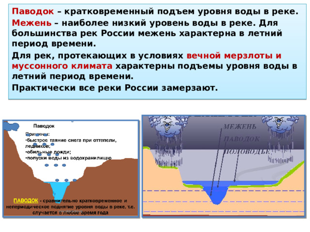 Период межени. Поднятие воды в реках. Климатические изменения в природе. Наиболее низкий уровень воды в реке это. География России.