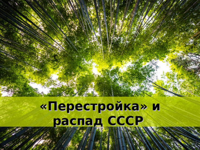 «Перестройка» и распад СССР  