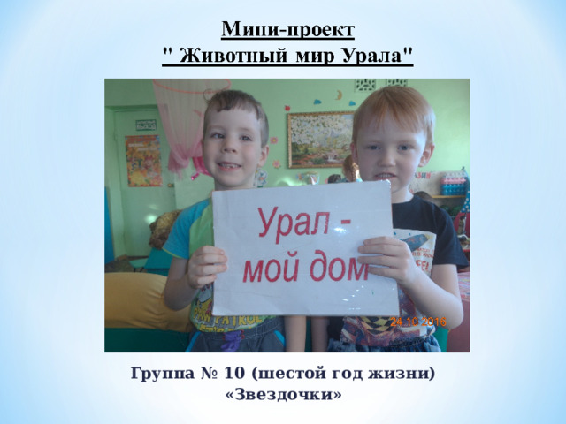 Группа № 10 (шестой год жизни) «Звездочки» 