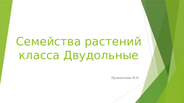 Семейства растений класса Двудольные Краминова И.А. 