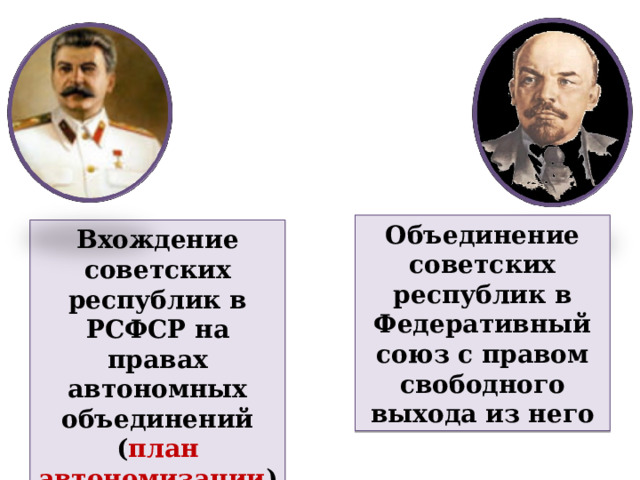 План объединение советских республик предложенный сталиным получил название