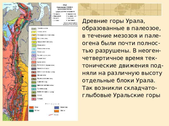 Геологическая карта уральских гор