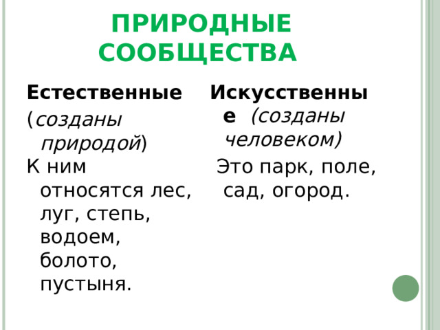 Природное сообщество созданное человеком