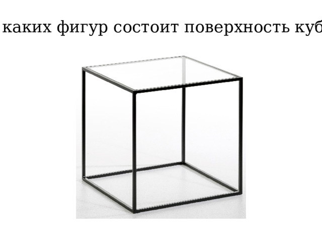 Из каких фигур состоит поверхность куба? 