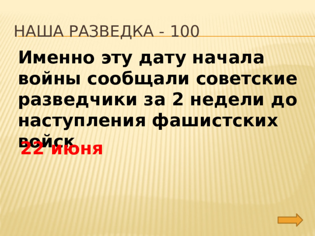 Наша разведка - 100 Именно эту дату начала войны сообщали советские разведчики за 2 недели до наступления фашистских войск 22 июня 